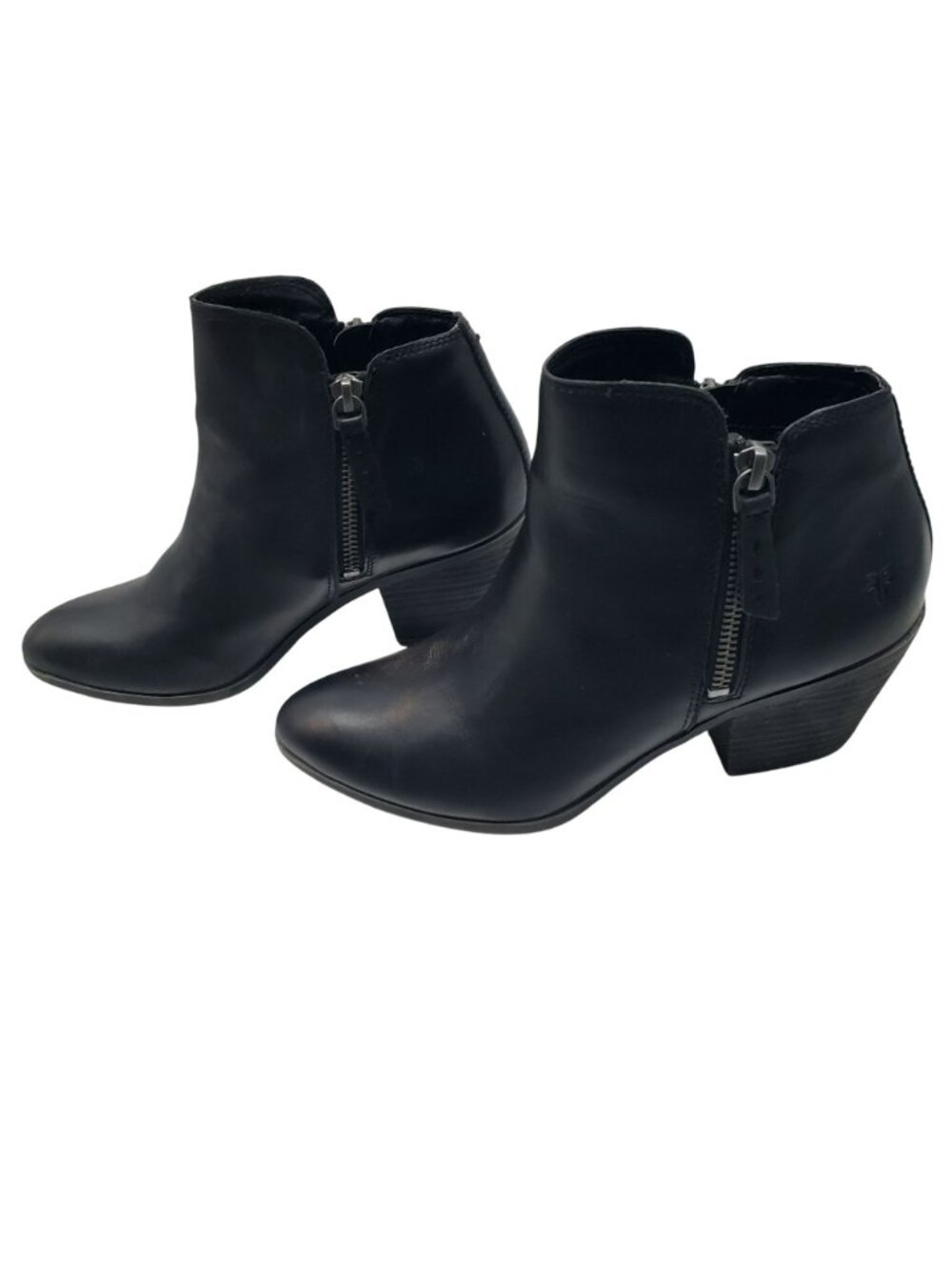 FRYE Leather Ankle Booties Side Zipper Womens 6.5 Black Brown Fall Boho Western - Picture 9 of 15